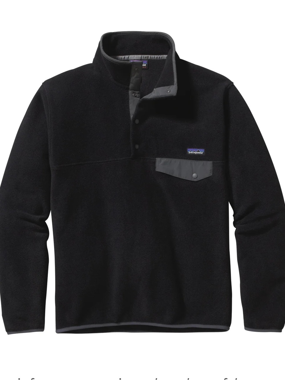 Patagonia Lightweight Synchilla Snap-T Fleece Pullover~Black/Forge Gray Wmns XL